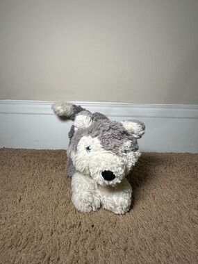 Jellycat Little Hudson Husky Plush 12" Retired Gray & White Dog Stuffed Animal